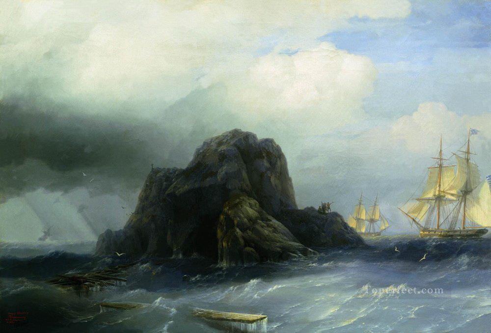 Ivan Aivazovsky isla rocosa Paisaje marino Pintura al óleo